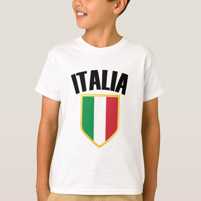 T-shirt Drapeau Italia Crest Italie (Devant)