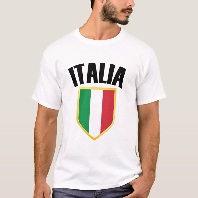 T-shirt Drapeau Italia Crest Italie (Devant)