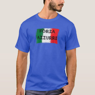 T-shirt Drapeau Italie de football de Forza Azzurri