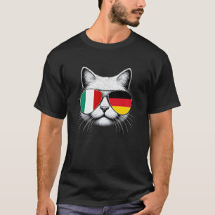 T-shirt Drapeau italien allemand Chat drôle Italie Allemag