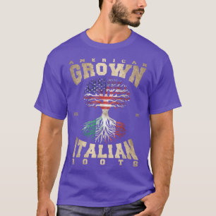 T-shirt Drapeau italien Américain Fiers Racines Nostalgiqu