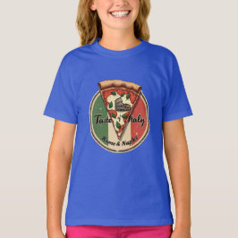 T-shirt Drapeau italien avec Vintage Rome & Naples Pizza