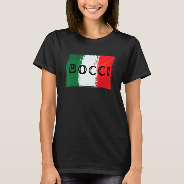 T-shirt Drapeau italien BOCCI Bocce BALL grunge (Devant)