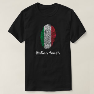 T-shirt Drapeau italien d'empreinte digitale de contact