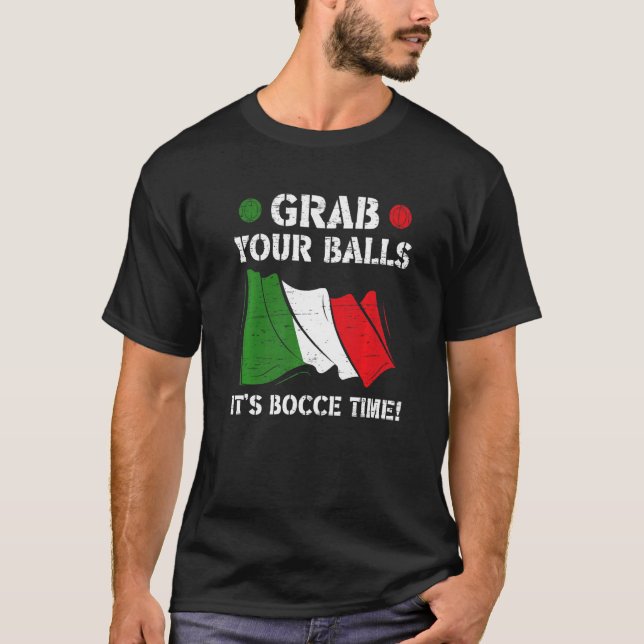 T-shirt Drapeau italien Italie attrapez vos boules C'est l (Devant)