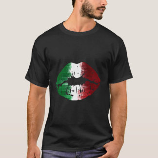 T-shirt Drapeau Italien Kiss Me Je Suis Lèvres Italiennes