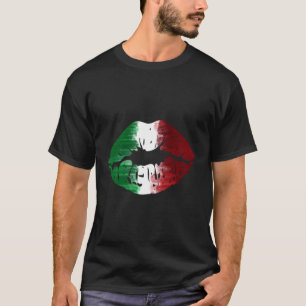 T-shirt Drapeau Italien Kiss Me Je Suis Lèvres Italiennes