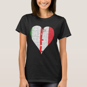 T-shirt Drapeau italien maltais Coeur