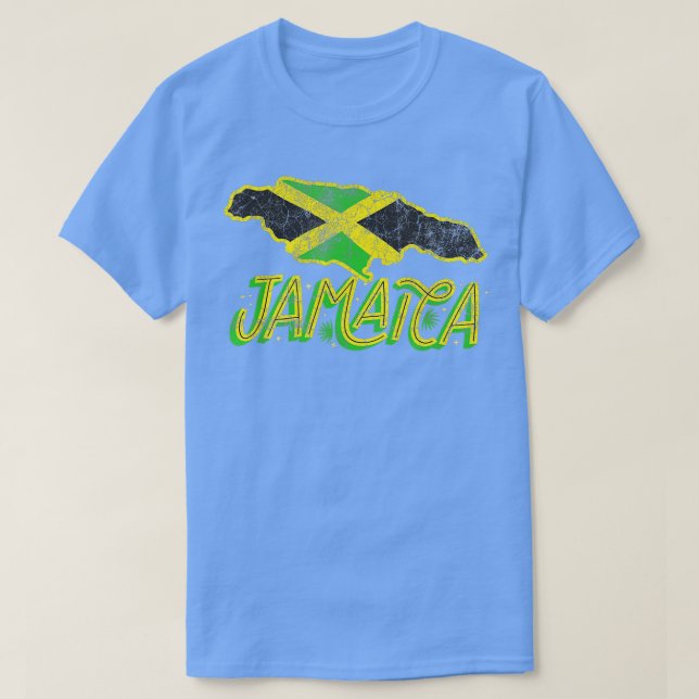 T-shirt drapeau jamaïcain Carte drapeau jamaïcain Jamaïque (Design devant)