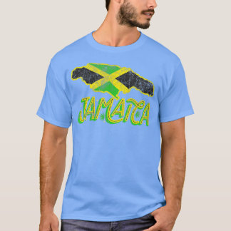 T-shirt drapeau jamaïcain Carte drapeau jamaïcain Jamaïque