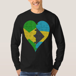 T-shirt Drapeau jamaïcain Coeur