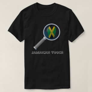 T-shirt Drapeau jamaïcain d'empreinte digitale de contact