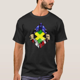 T-shirt Drapeau Jamaïcain des Etats-Unis Demi-Américain De