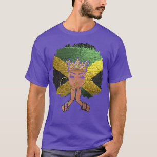 T-shirt Drapeau jamaïcain Femme noire Reine de la mélanine