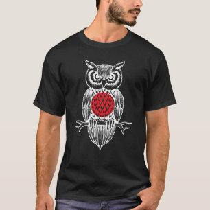 T-shirt Drapeau japonais de hibou Japon Nippon Ornithologu