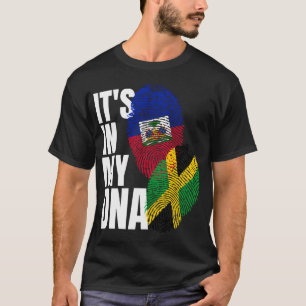 T-shirt Drapeau Jaune Et Haïtien Mélange Patrimoine Adn