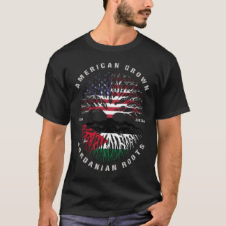 T-shirt Drapeau jordanien américain en croissance racines