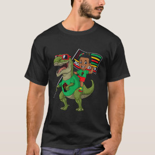 T-shirt Drapeau Jundixième Black King Riding T Rex Dino