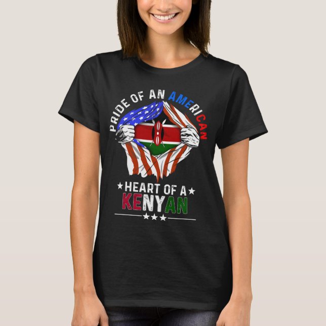 T-shirt Drapeau kényan-américain étranger (Devant)