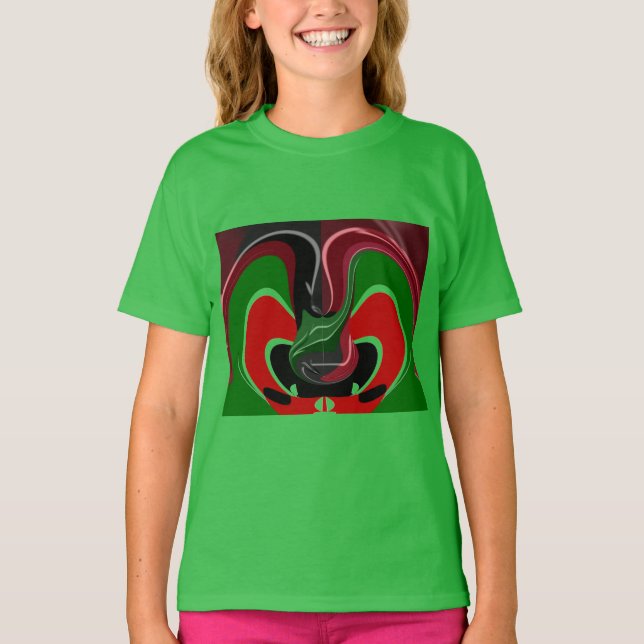 T-shirt Drapeau Kényan en effervescence : un art moderne d (Devant)