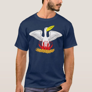 T-shirt Drapeau LA de la Louisiane Brown Pélican