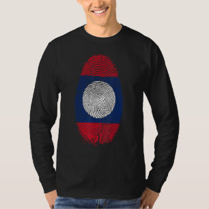 T-shirt Drapeau Lao Empreinte Digitale C'est Dans Mon Adn