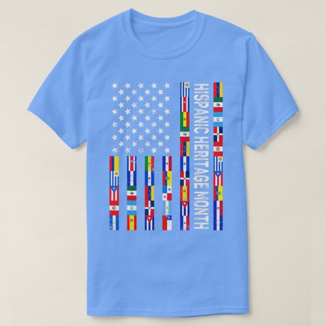 T-shirt Drapeau latino-américain Mois du patrimoine hispan (Design devant)