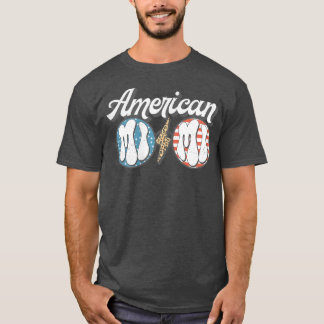 T-shirt Drapeau Léopard Américain Mimi 4 juillet Grand-Mèr
