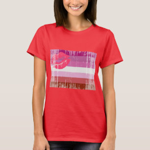 T-SHIRT DRAPEAU LESBIEN AFFLIGÉ