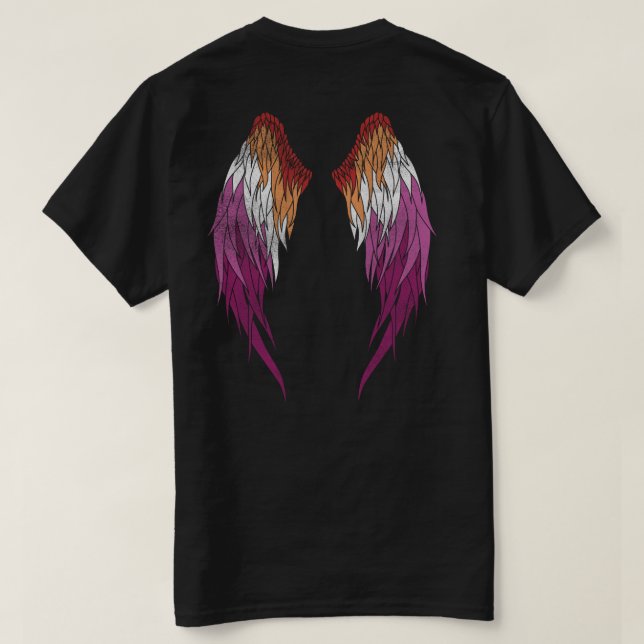 T-shirt Drapeau lesbien - Ange Wings (Design dos)