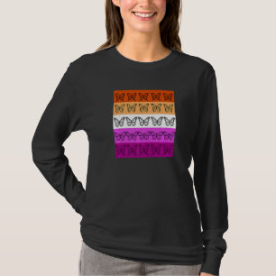 T-shirt Drapeau Lesbien Couleur Papillon Subtil Fierté Sap