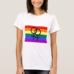 T-shirt Drapeau lesbien de fierté coloré par arc-en-ciel