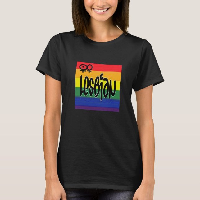 T-shirt Drapeau lesbien T (Devant)