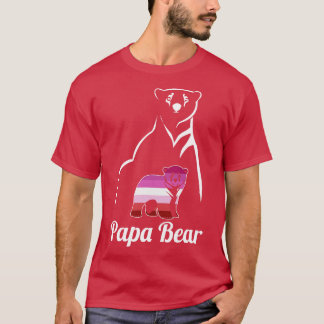 T-shirt Drapeau lesbienne LGBT Lesbian Papa ours Lesbian P