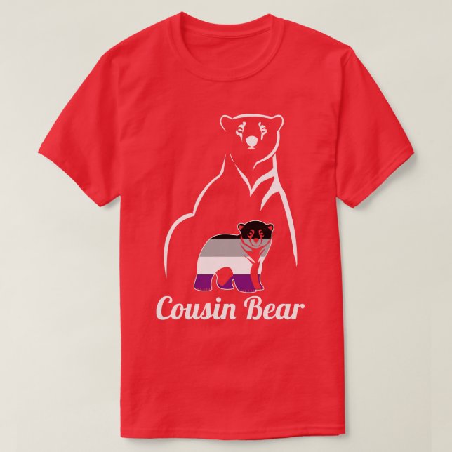 T-shirt Drapeau LGBT Aexuel Cousin Bear Ace Pride (Design devant)