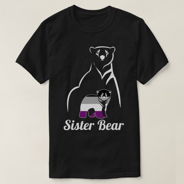 T-shirt Drapeau LGBT Asexuée Sister Bear Ace Pride (Design devant)