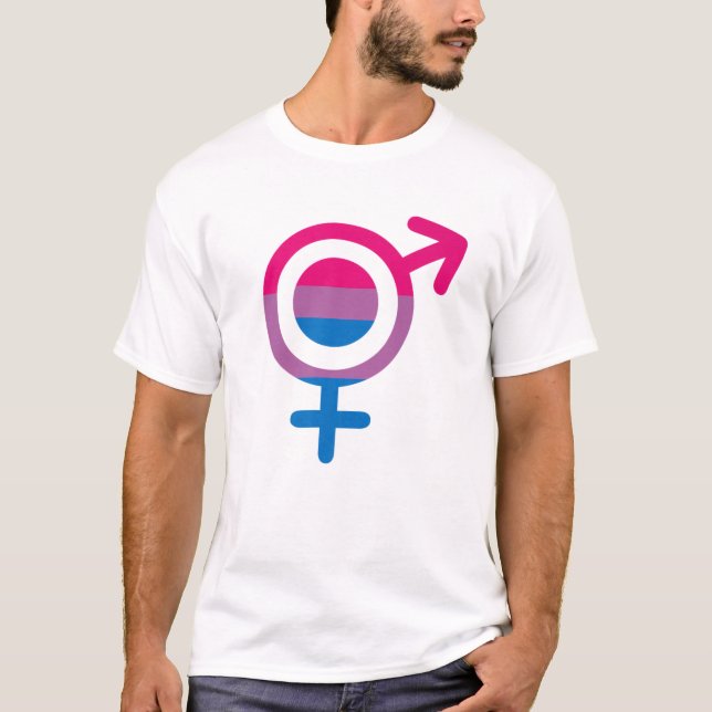 T-shirt Drapeau LGBT Bi Pride Fière de Bisexualité (Devant)