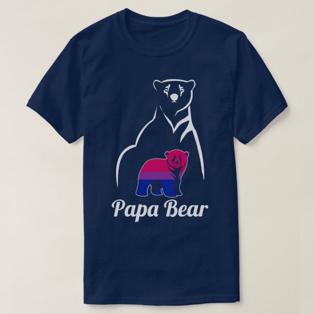 T-shirt Drapeau LGBT Bisexual Papa Bear Bi Pride (Design devant)