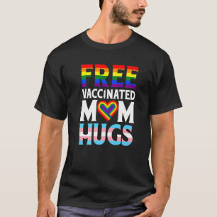 T-shirt Drapeau Lgbt Fier Maman Libre Maman Hugs Gay Lesbi