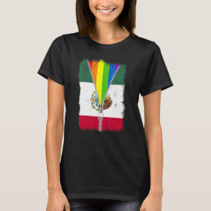 T-shirt Drapeau Lgbt Mexique Zip Arc-en-ciel Gay pride mex