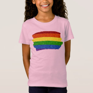 T-Shirt Drapeau LGBT Pride Parties scintillant arc-en-ciel