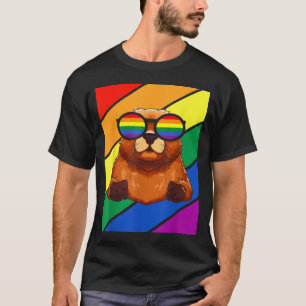 T-shirt Drapeau Lgbtq Mois Fierté Gay Groundhog Avec Gles 