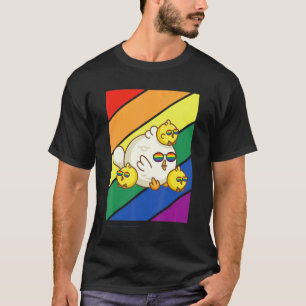 T-shirt Drapeau Lgbtq Mois Fierté Gay Poulet Arc-en-ciel L