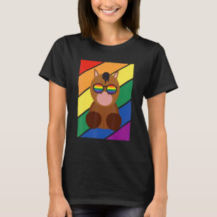 T-shirt Drapeau Lgbtq Mois Gay pride Rainbow Horse Avec Lg