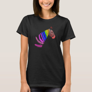 T-shirt Drapeau LGBTQ Plumes de zèbre Mois de la fierté LG