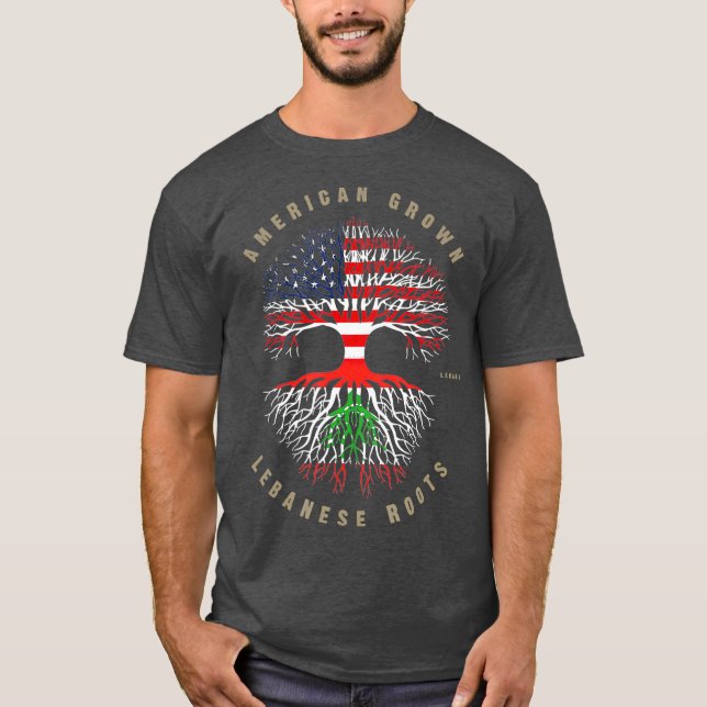 T-shirt Drapeau libanais des racines américaines (Devant)