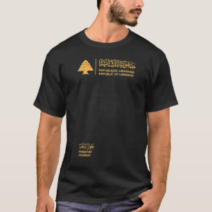 T-shirt Drapeau libanais du passeport LIBAN