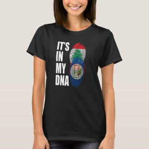 T-shirt Drapeau Libanais Et Bélizien Du Mélange De L'ADN