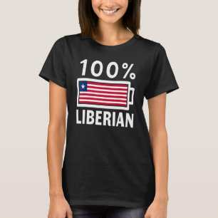 T-shirt Drapeau Liberia 100 Liberian Battery Power Tee