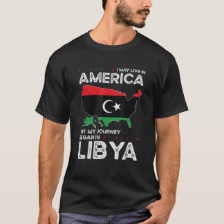 T-shirt Drapeau libyen américain Patriot USA Grosse Libye 